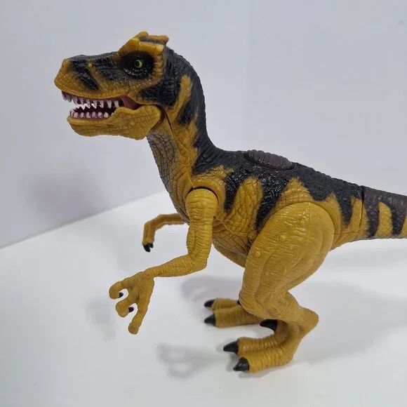 Chap Mei Dinosaur T Rex Figure 7.5" Moveable Joints Tan & Black - Picture 6 of 12
